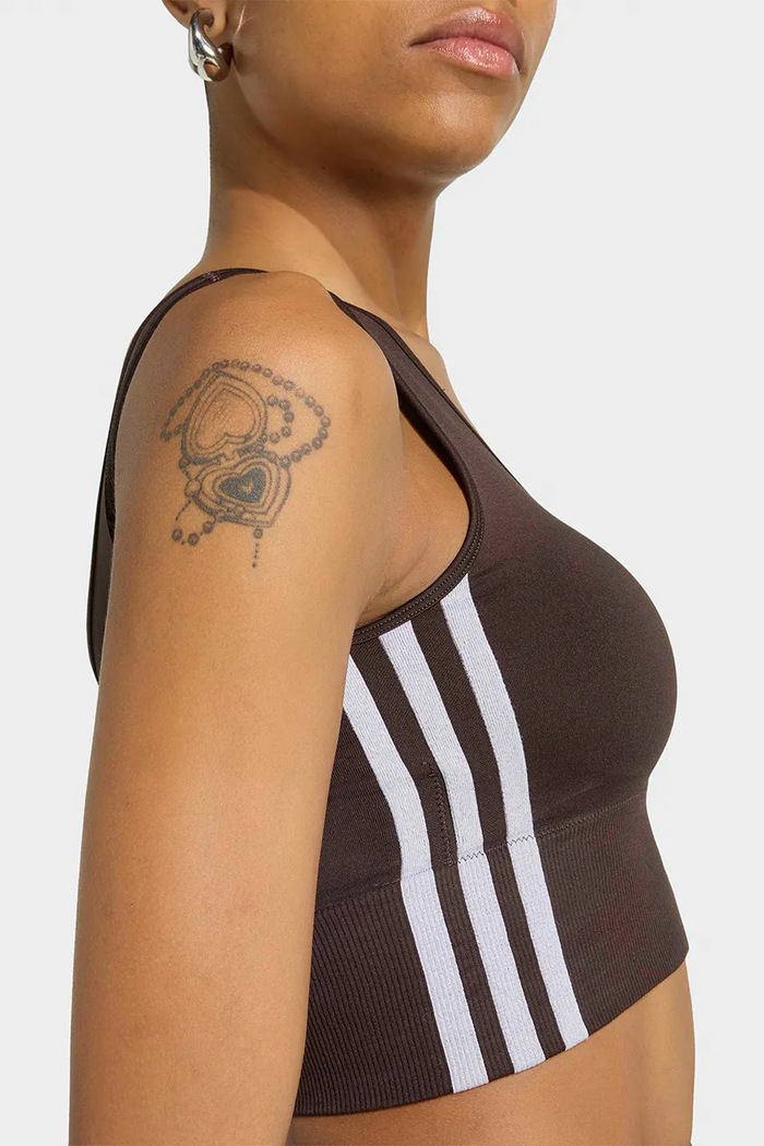 Biustonosz sportowy Essentials Seamless adidas Originals KZ4107 brązowy