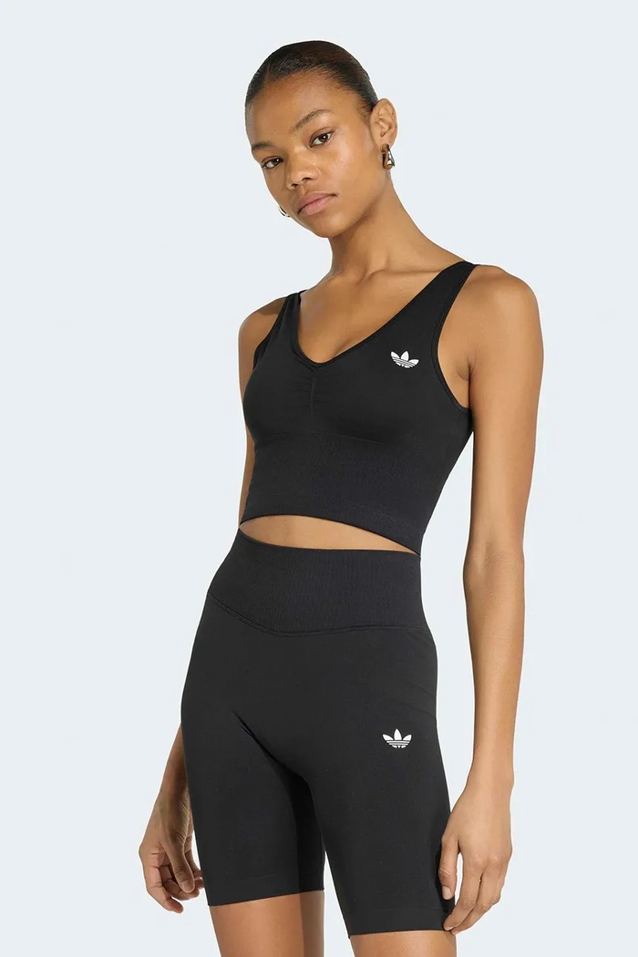 adidas Originals Biustonosz sportowy Essentials Seamless czarny KU9731