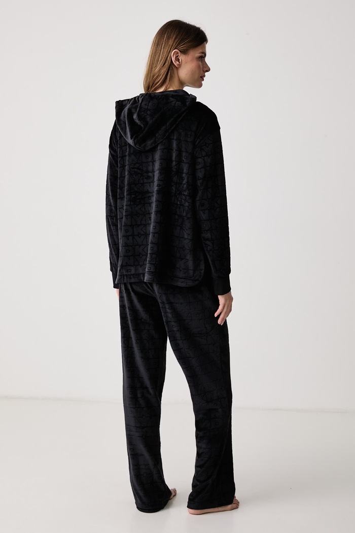 Komplet lounge damski welurowy DKNY YI90148 czarny