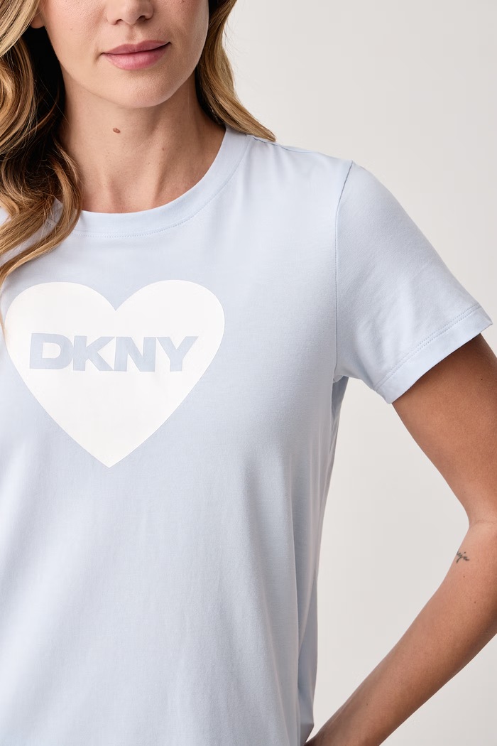 Piżama dwuczęściowa damska z bawełną DKNY niebieski YI00152