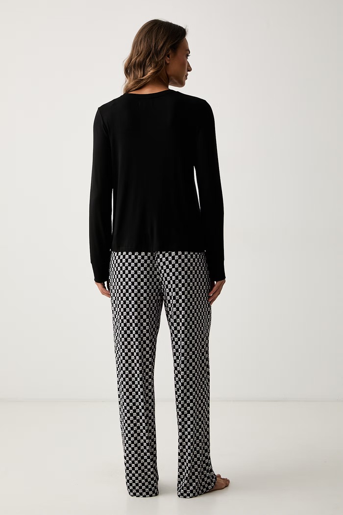 DKNY piżama damska z wiskozą YI80058 czarny