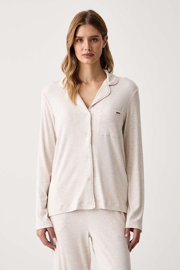 Odzież DKNY Piżama damska z wiskozy YI90136 beżowy