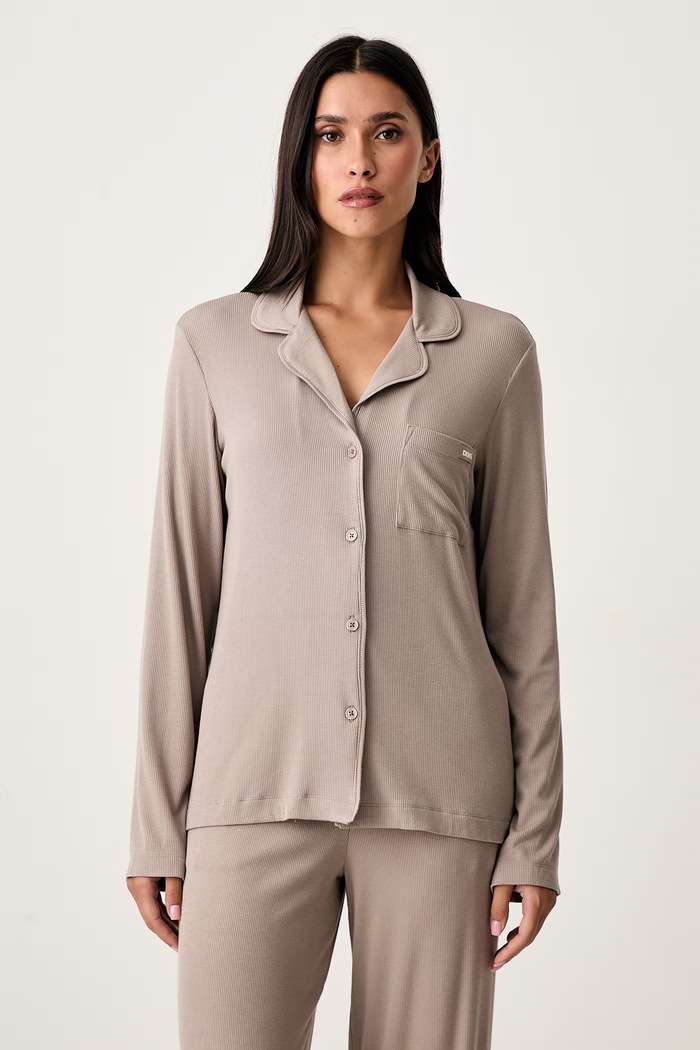 DKNY Pijama pentru femei din vâscoză YI90136 bej AW26