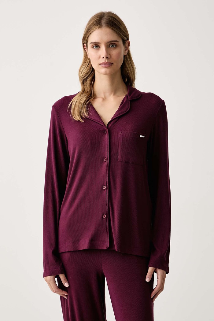 Odzież DKNY Piżama damska z wiskozy YI90136 bordowy