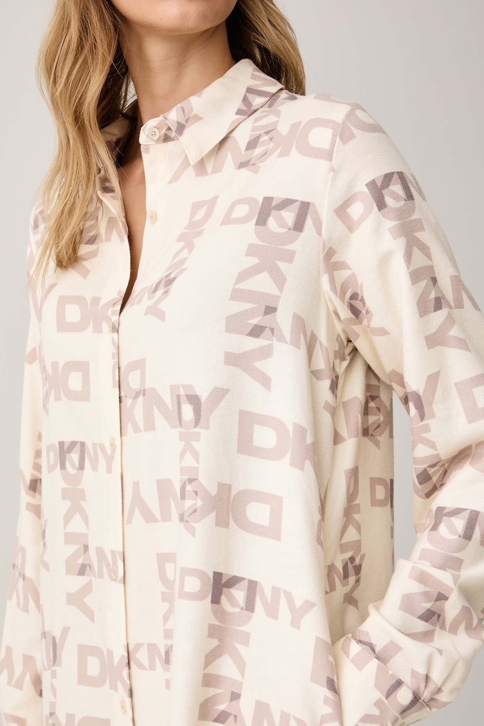 Odzież DKNY Koszula nocna damska z bawełną YI30129 beżowy