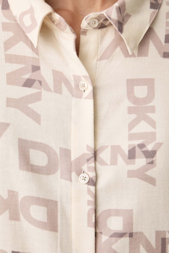 Koszula nocna damska z bawełną DKNY YI30129 beżowy