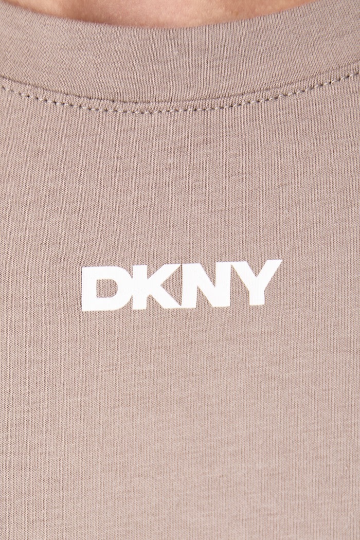 Pijama pentru femei cu bumbac DKNY bej YI80129