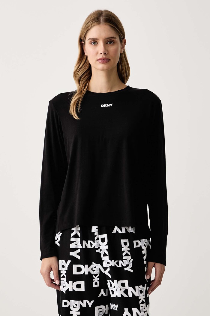 Odzież DKNY Piżama damska z bawełną YI80129 czarny