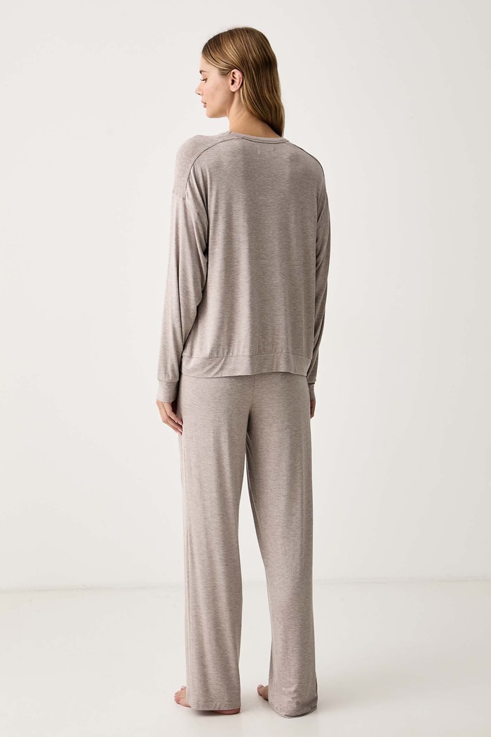 DKNY Piżama damska z wiskozy YI70135 beżowy AW26