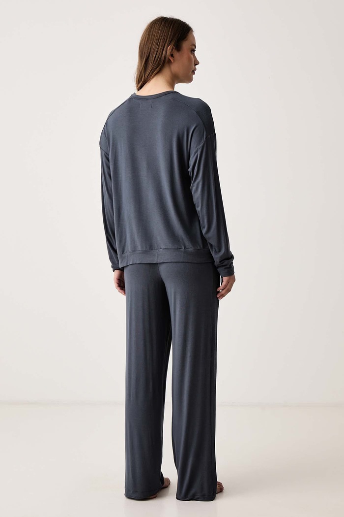 DKNY Piżama damska z wiskozy YI70135 szary AW26