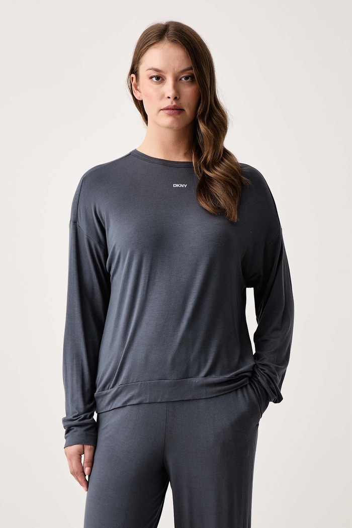 Odzież DKNY Piżama damska z wiskozy YI70135 szary