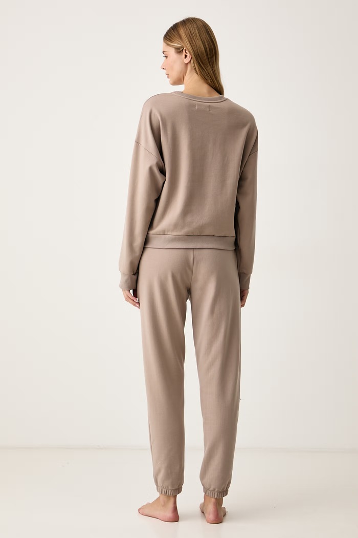 Odzież DKNY Piżama damska z bawełną YI80125 beżowy