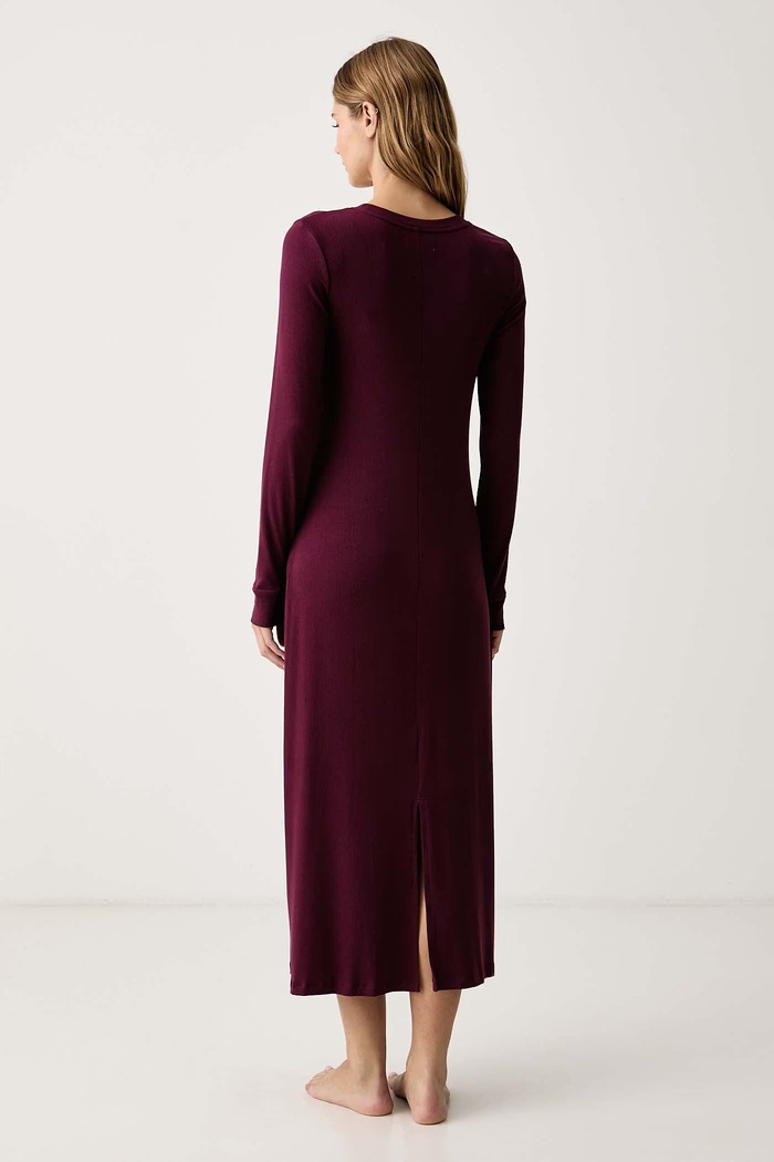DKNY Koszula nocna damska z wiskozy YI00136 bordowy AW26