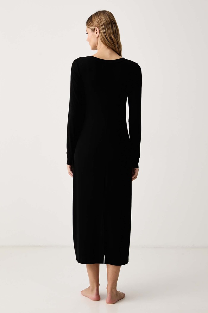 DKNY Koszula nocna damska z wiskozy YI00136 czarny AW26
