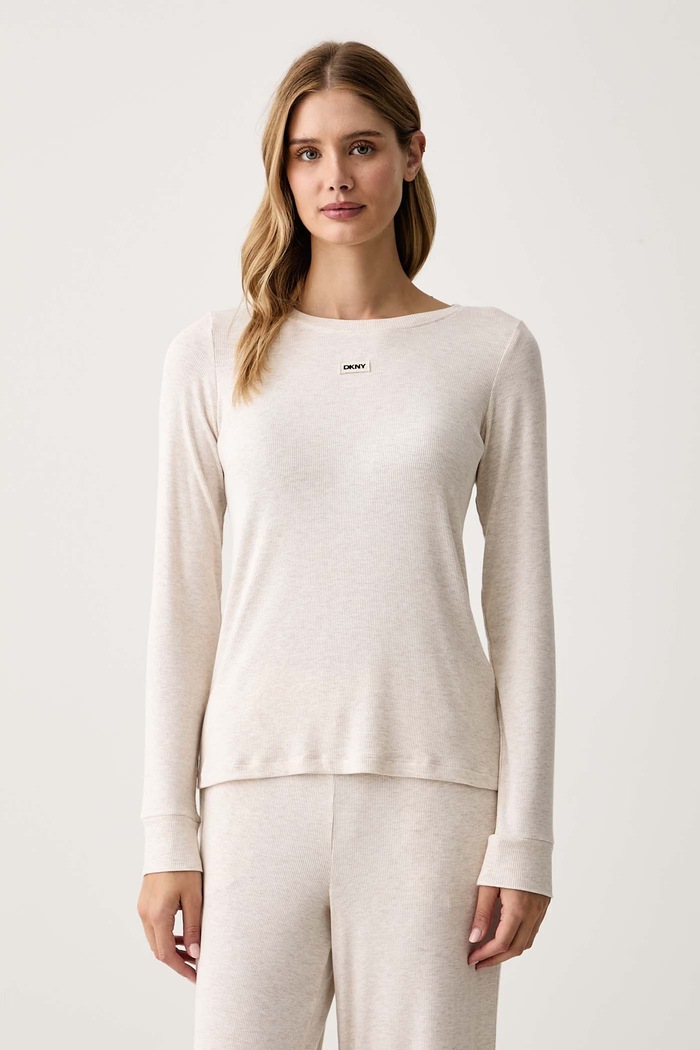 Odzież DKNY Piżama damska z wiskozy YI80136 beżowy