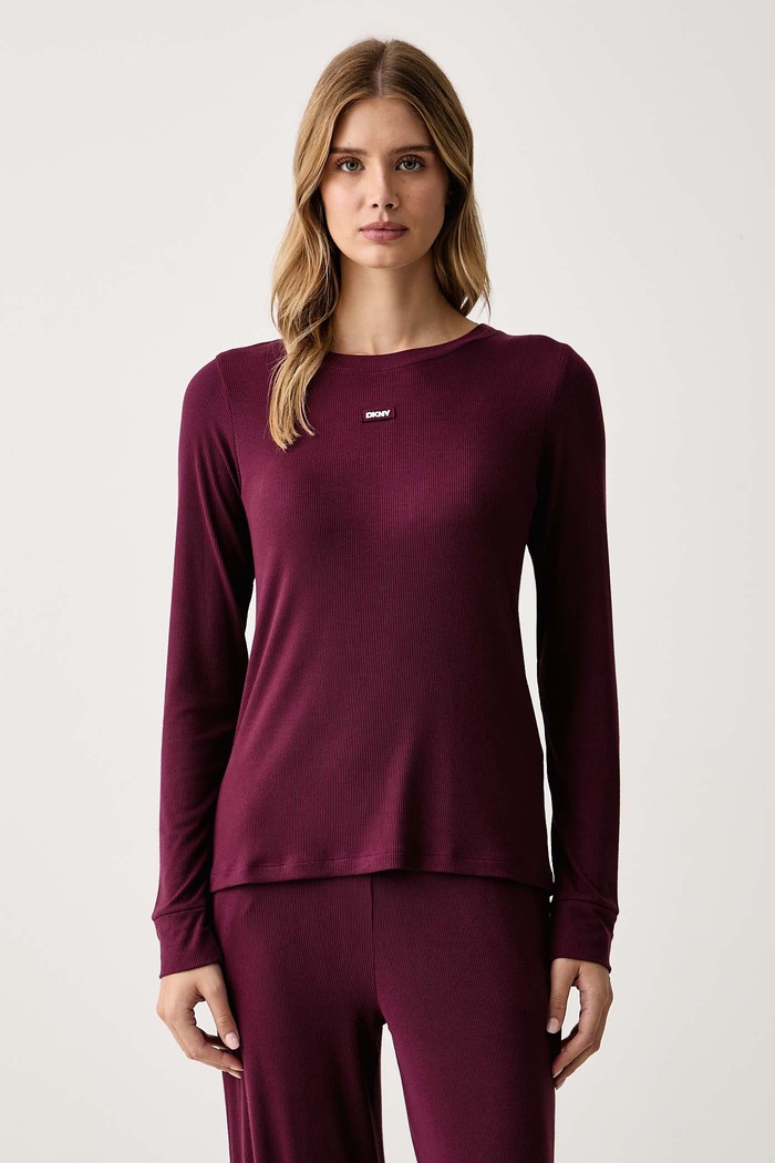 Odzież DKNY Piżama damska z wiskozy YI80136 bordowy