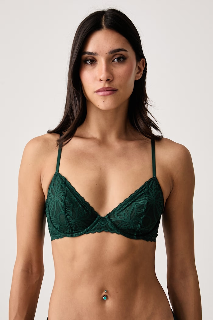 DKNY Biustonosz koronkowy zielony DK7552