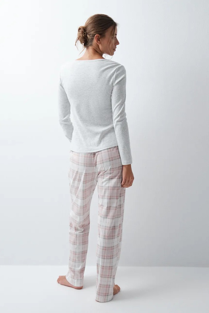 women'secret Piżama dwuczęściowa damska z bawełną 3594741 beżowy AW26