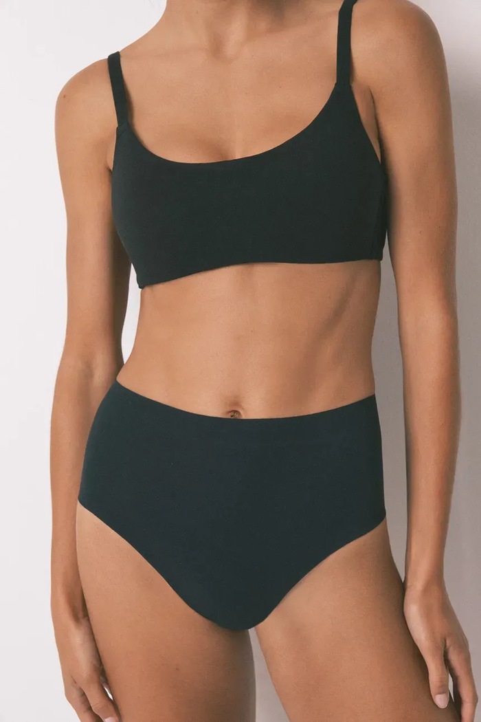 women'secret Majtki bezszwowe damskie z bawełną czarny 5691564