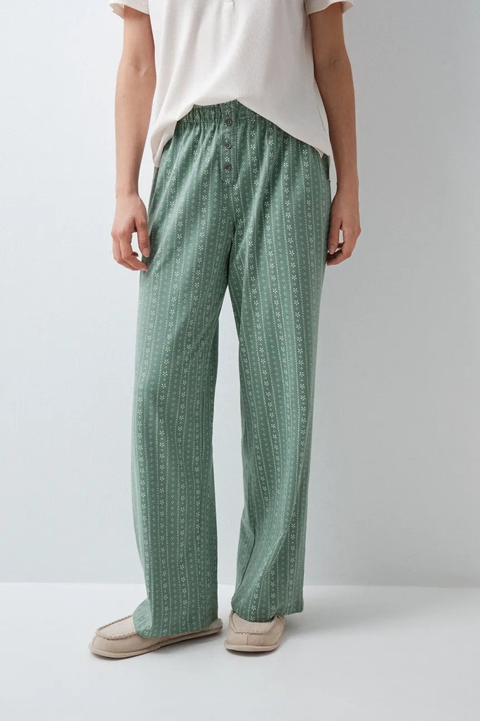women'secret Spodnie piżamowe damskie bawełniane turkusowy 3704539
