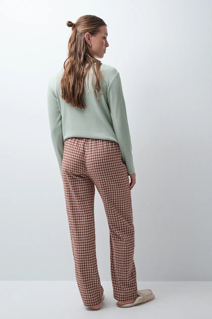 Odzież women'secret Spodnie piżamowe damskie z bawełną 3704544 brązowy