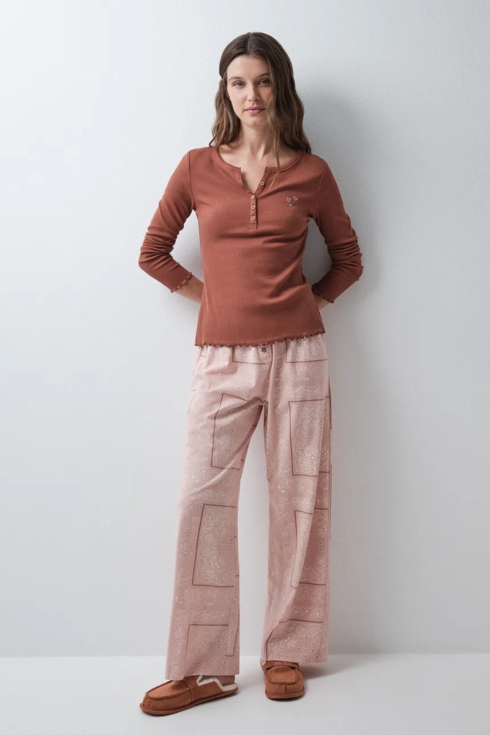 women'secret Spodnie piżamowe damskie bawełniane 3704538 różowy AW26