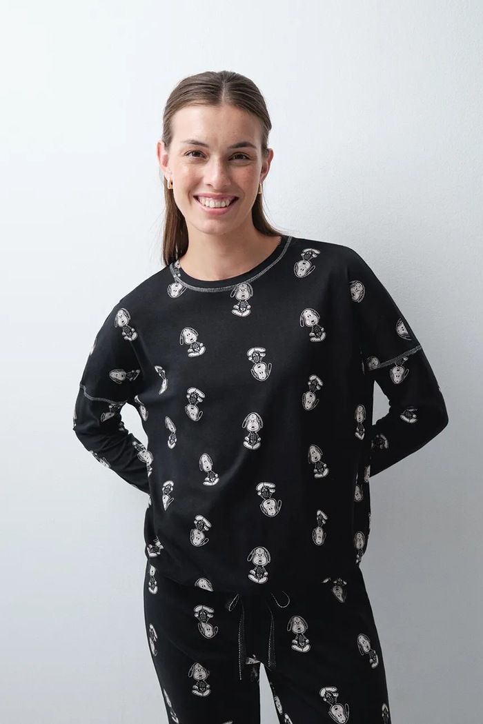 Odzież women'secret Piżama dwuczęściowa damska bawełniana 3134069 czarny