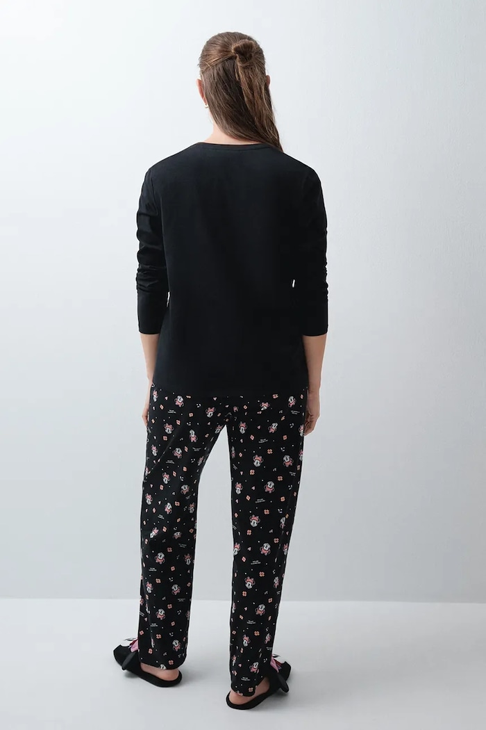 women'secret Piżama dwuczęściowa damska bawełniana 3134062 czarny AW26