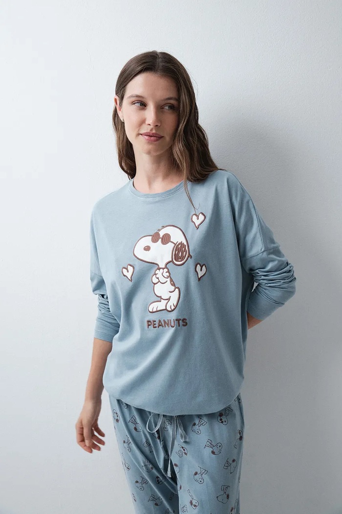 Odzież women'secret Piżama dwuczęściowa damska bawełniana 3134068 niebieski