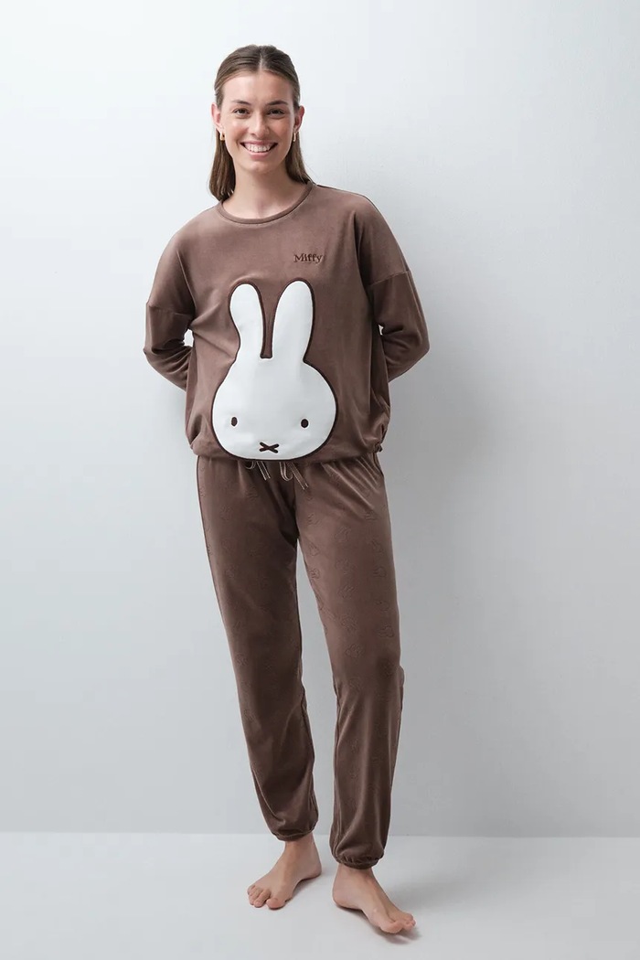 women'secret Dvodelna pižama ženska rjava 3134086