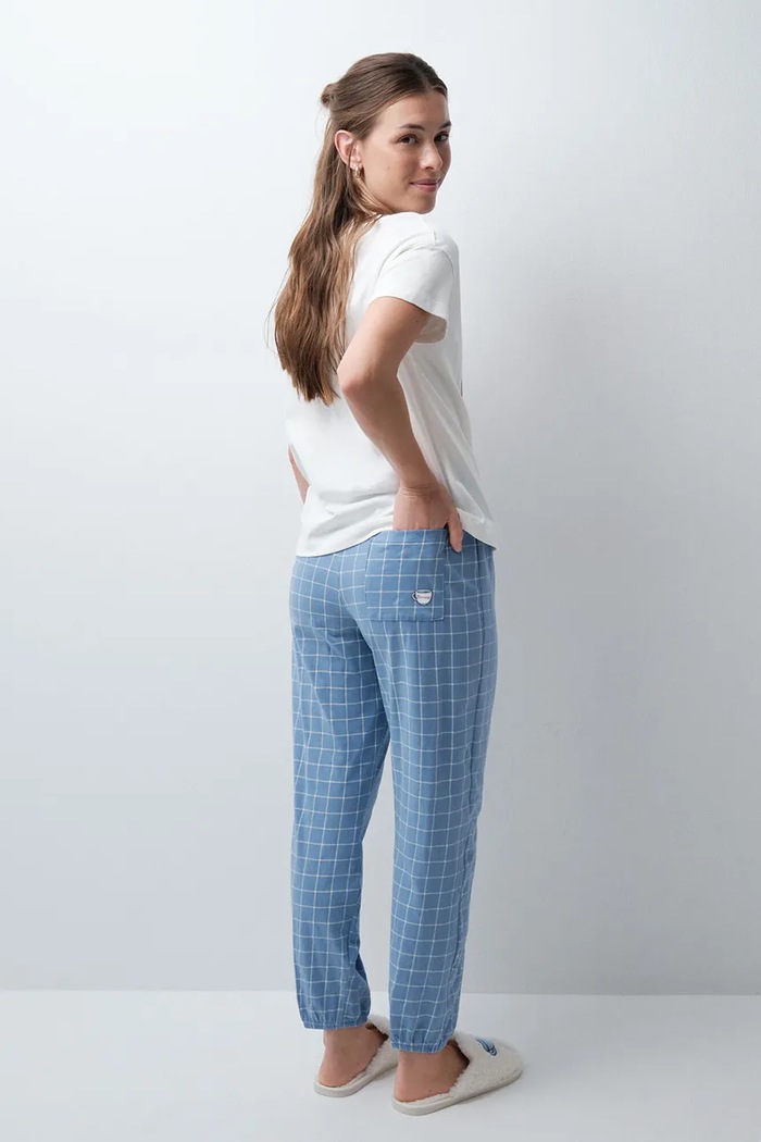 women'secret Piżama dwuczęściowa damska bawełniana 3134049 niebieski AW26