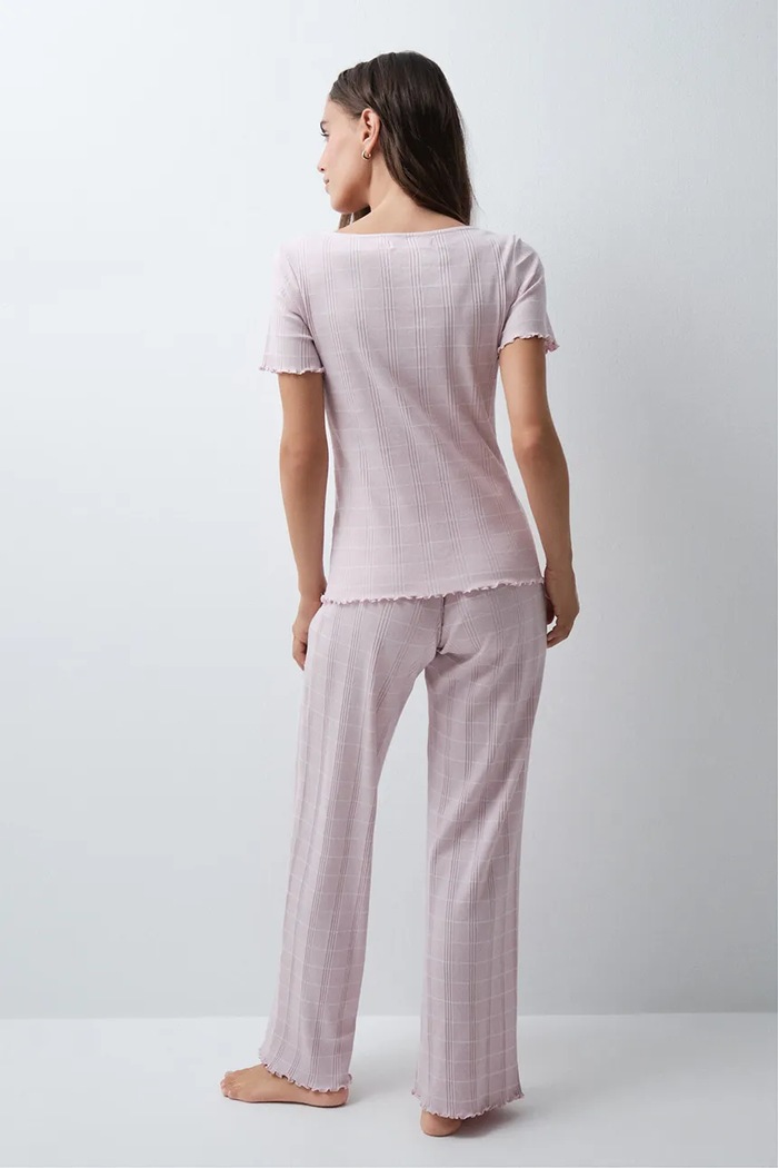 women'secret Piżama dwuczęściowa damska z bawełną 3134058 różowy AW26