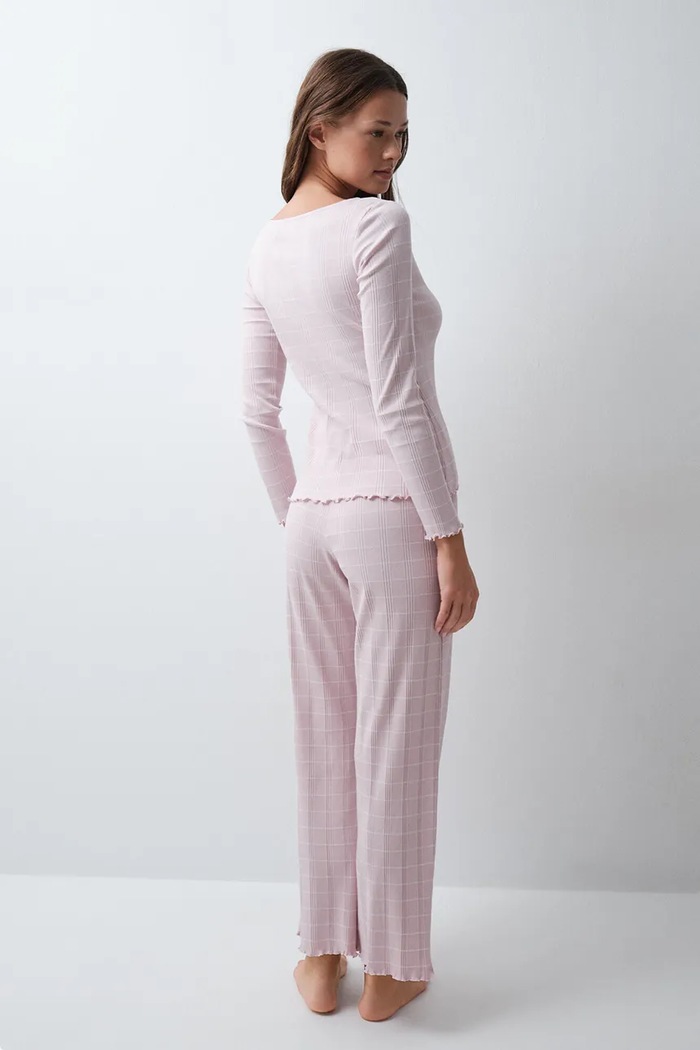 women'secret Piżama dwuczęściowa damska z bawełną 3134055 różowy AW26