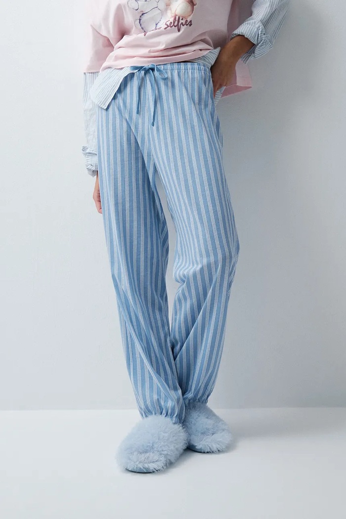 women'secret Spodnie piżamowe damskie bawełniane niebieski 3704542