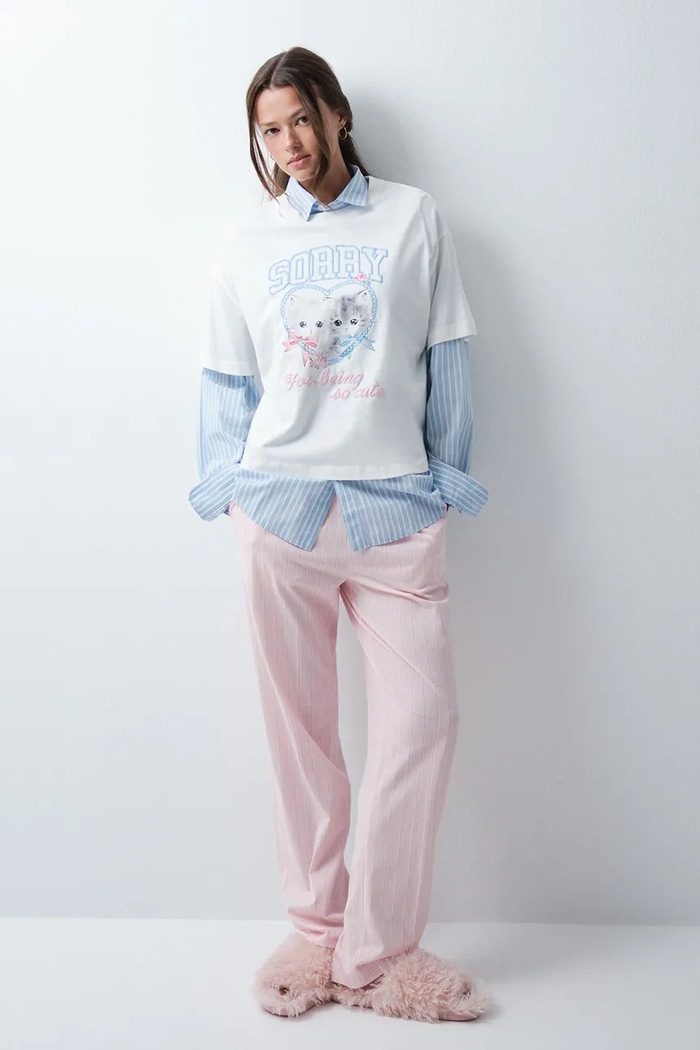 women'secret Spodnie piżamowe damskie bawełniane różowy 3704541