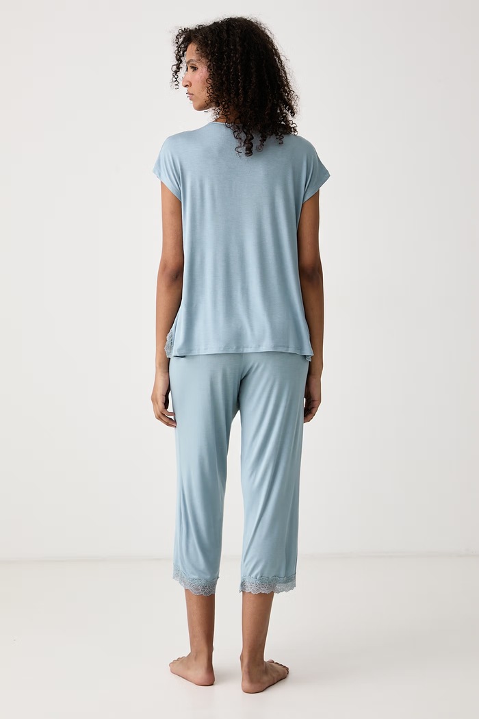 Dvoudílné pyžamo dámské s viskózou women'secret 4754190 modrá
