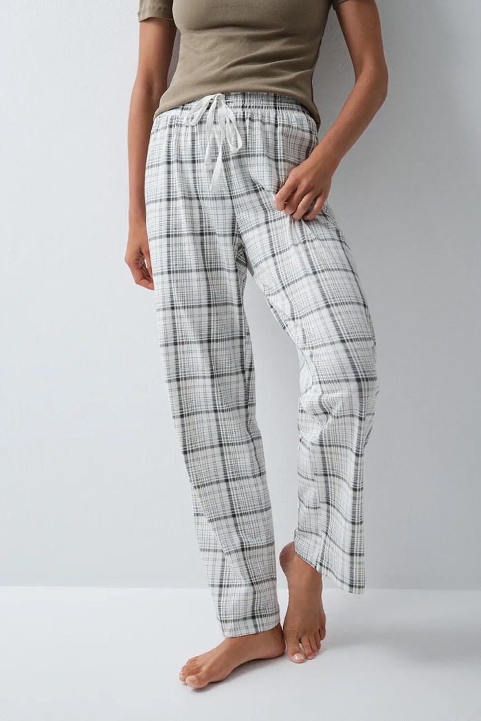 women'secret Spodnie piżamowe damskie bawełniane beżowy 3704536