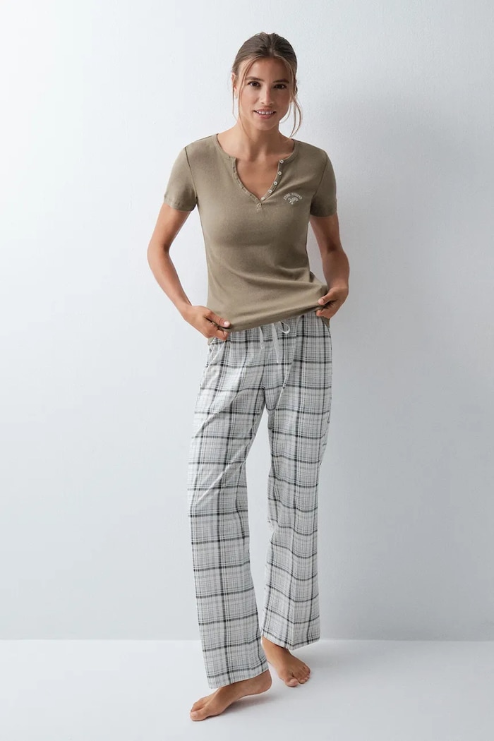 women'secret Spodnie piżamowe damskie bawełniane 3704536 beżowy AW26