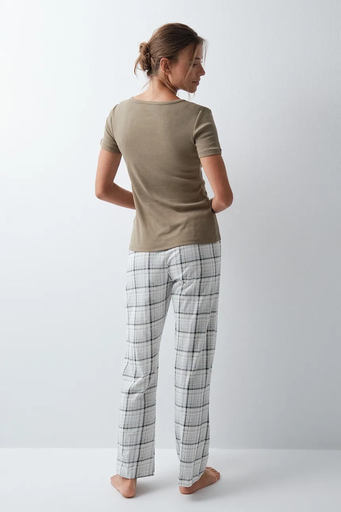 Odzież women'secret Spodnie piżamowe damskie bawełniane 3704536 beżowy