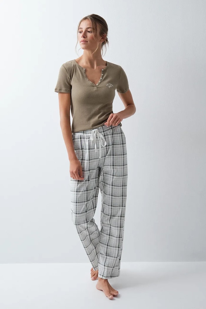Spodnie piżamowe damskie bawełniane women'secret 3704536 beżowy