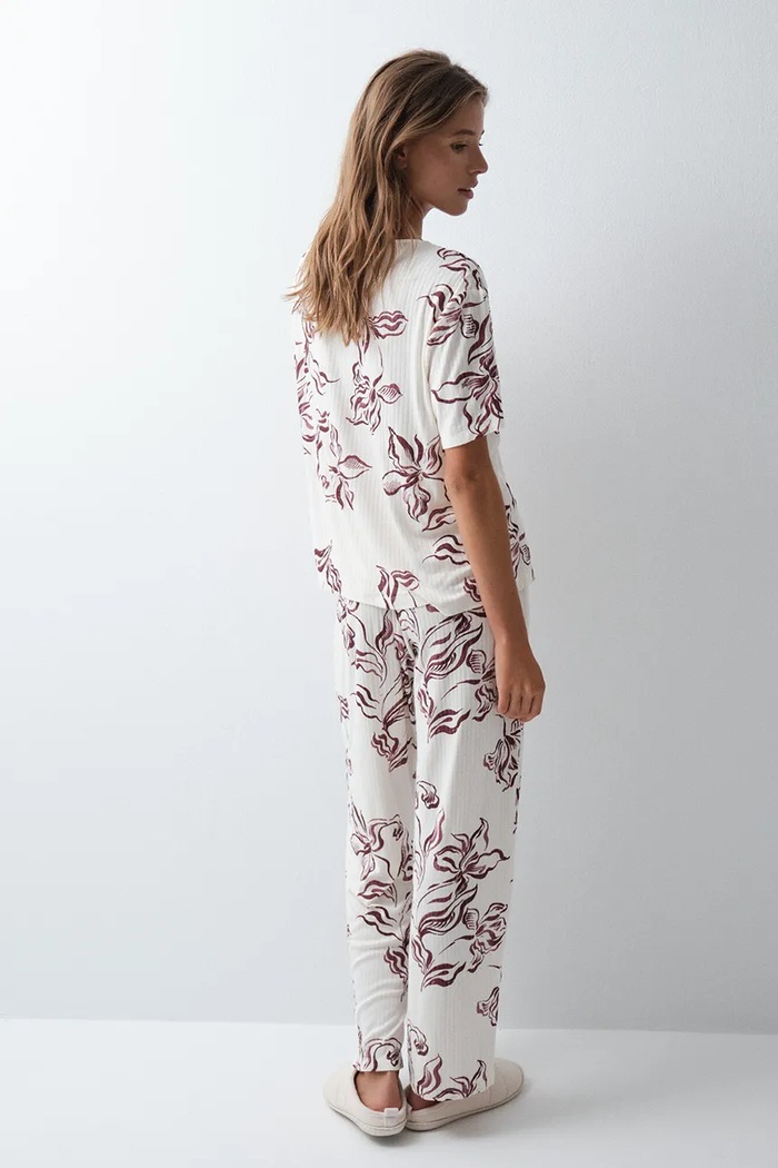 women'secret Piżama dwuczęściowa damska z wiskozy 3594756 beżowy AW26