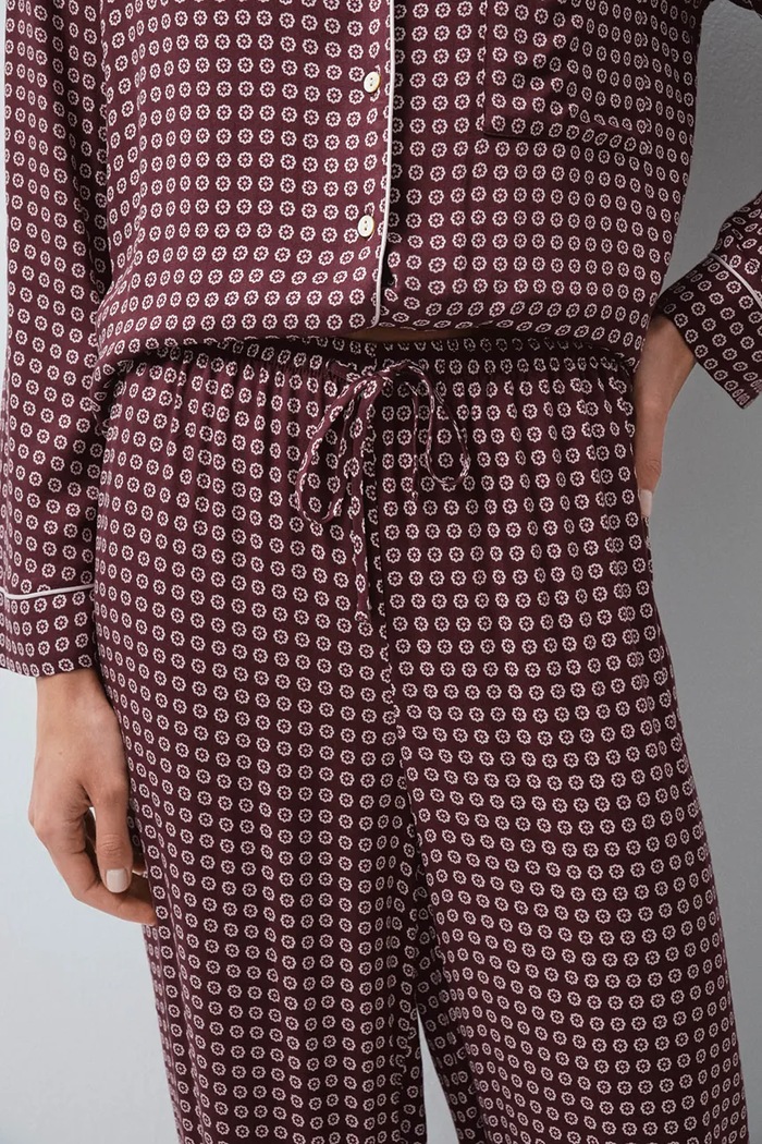 Piżama dwuczęściowa damska z wiskozy women'secret bordowy 2544856