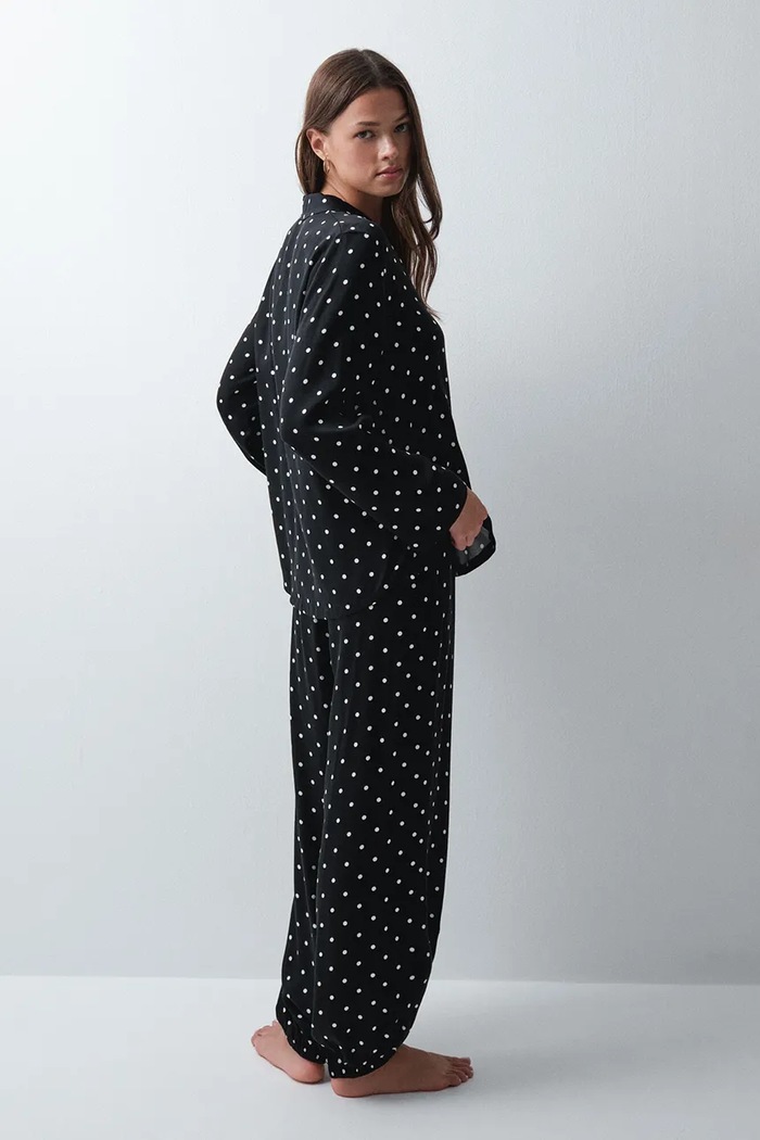 women'secret Piżama dwuczęściowa damska z wiskozy 2544853 czarny AW26