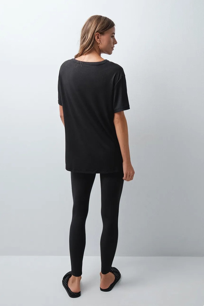 women'secret Piżama dwuczęściowa damska z modalem 4754186 czarny AW26