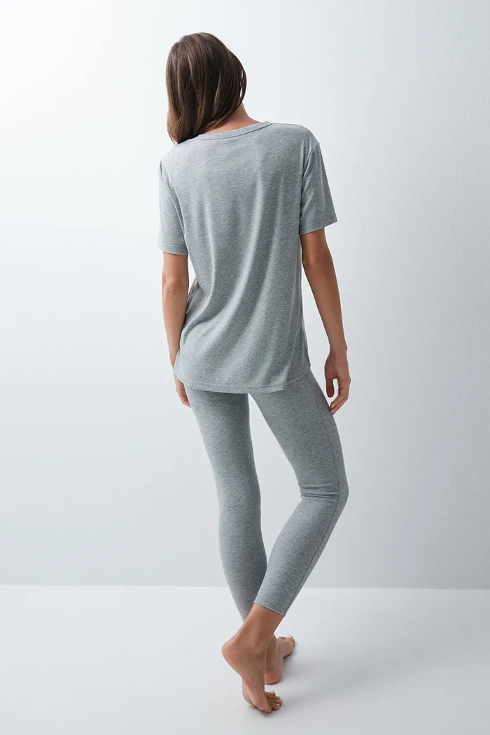women'secret Piżama dwuczęściowa damska z modalem 4754187 szary AW26