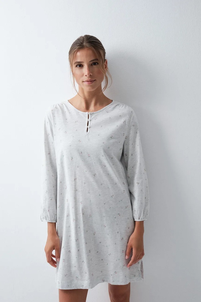 Odzież women'secret Koszula nocna damska z bawełną 4364652 szary