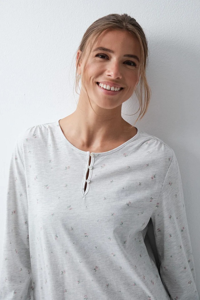 Koszula nocna damska z bawełną women'secret 4364652 szary