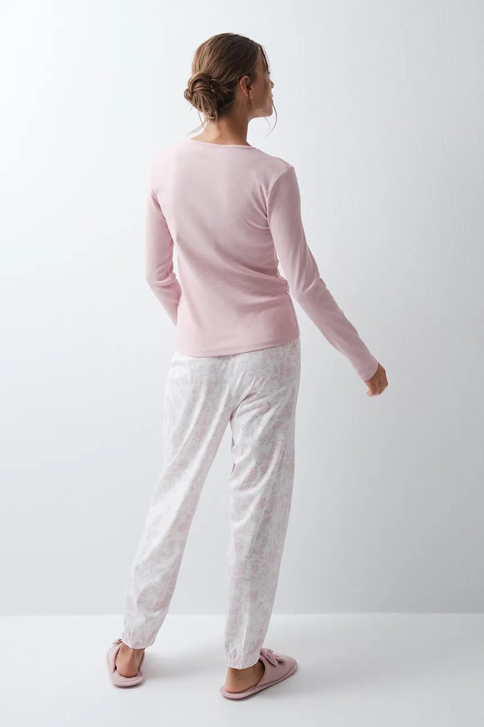 women'secret Piżama dwuczęściowa damska z bawełną 3594740 różowy AW26