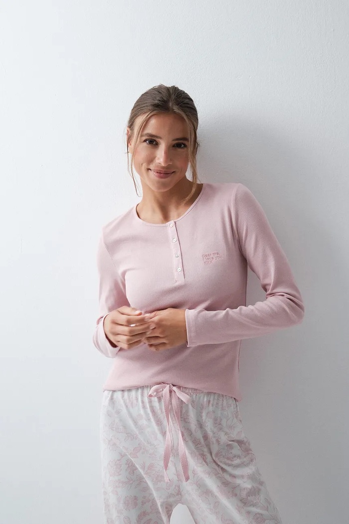 Odzież women'secret Piżama dwuczęściowa damska z bawełną 3594740 różowy