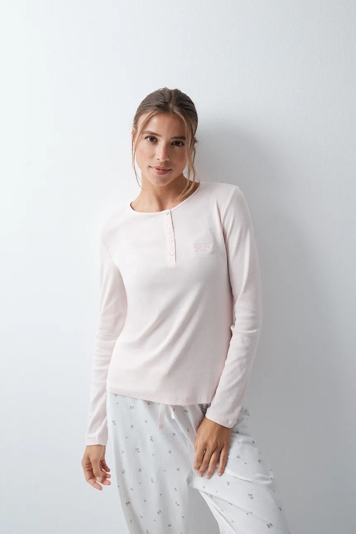 Odzież women'secret Piżama dwuczęściowa damska z bawełną 3594739 beżowy